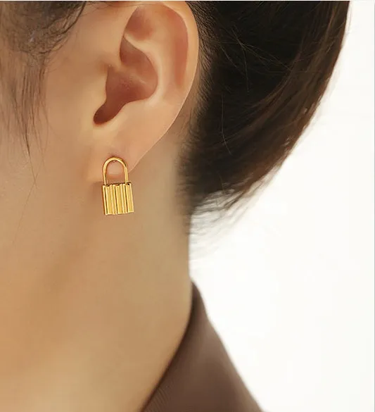 Earrings Refined by AnnaKaci Small Locket Gold Earrings
