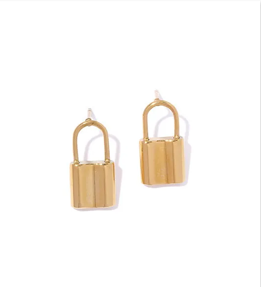 Earrings Refined by AnnaKaci Small Locket Gold Earrings