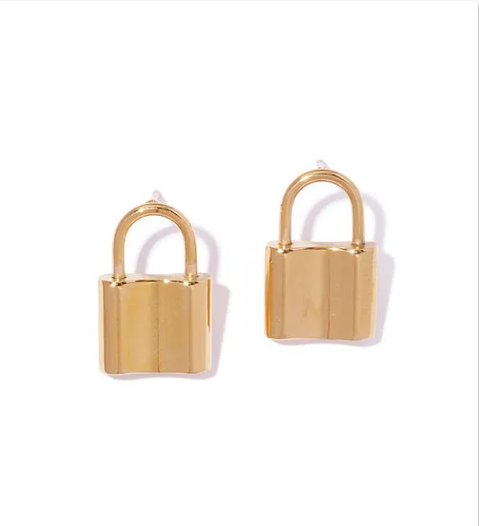 Earrings Refined by AnnaKaci Small Locket Gold Earrings