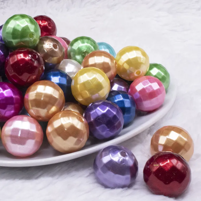 Earrings The BumbleBead Company 20mm Disco Pearl Acrylic Bubblegum Bead Mix