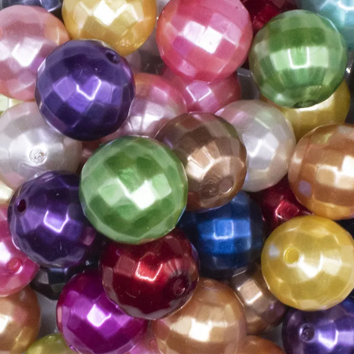 Earrings The BumbleBead Company 20mm Disco Pearl Acrylic Bubblegum Bead Mix