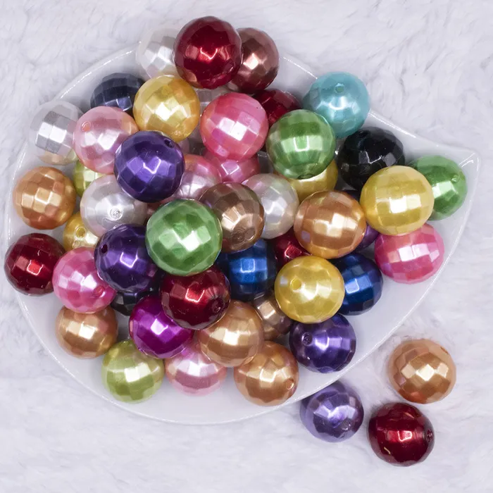 Earrings The BumbleBead Company 20mm Disco Pearl Acrylic Bubblegum Bead Mix