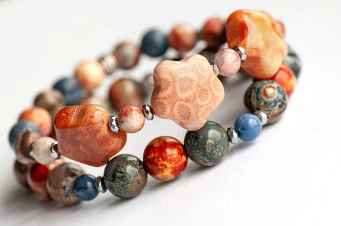 Fierce Lynx Designs Bracelets Sequoia Starlight Fossil Coral and Dumortierite bracelet set