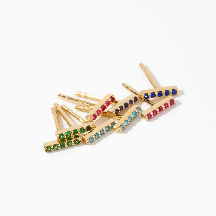 Gelin Diamond Birthstone Bar Earrings Earrings