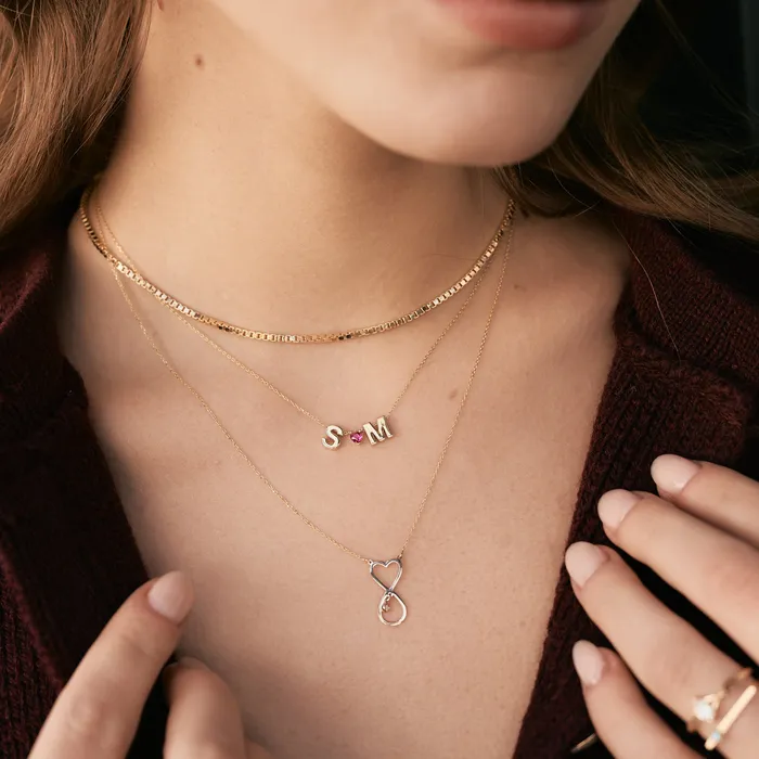 Gelin Diamond Necklaces Couples Initials Heart Necklace