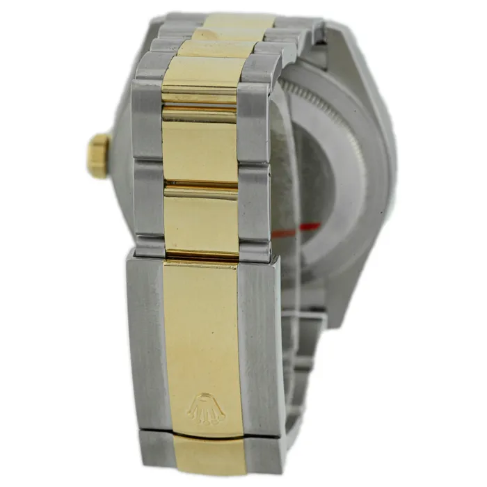 Happy Jewelers Earrings Rolex Mens SkyDweller 18K Yellow Gold Steel 42mm Black Stick Dial Watch Reference 326933