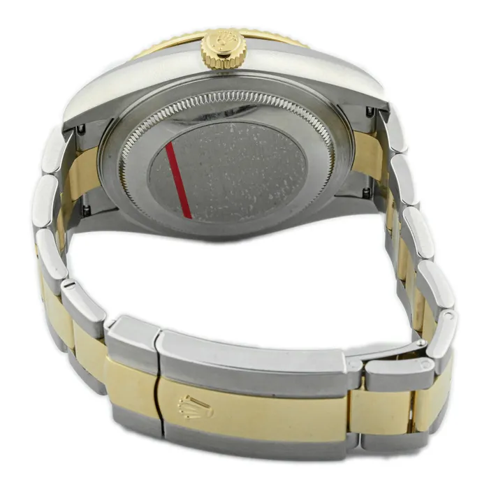 Happy Jewelers Earrings Rolex Mens SkyDweller 18K Yellow Gold Steel 42mm Black Stick Dial Watch Reference 326933