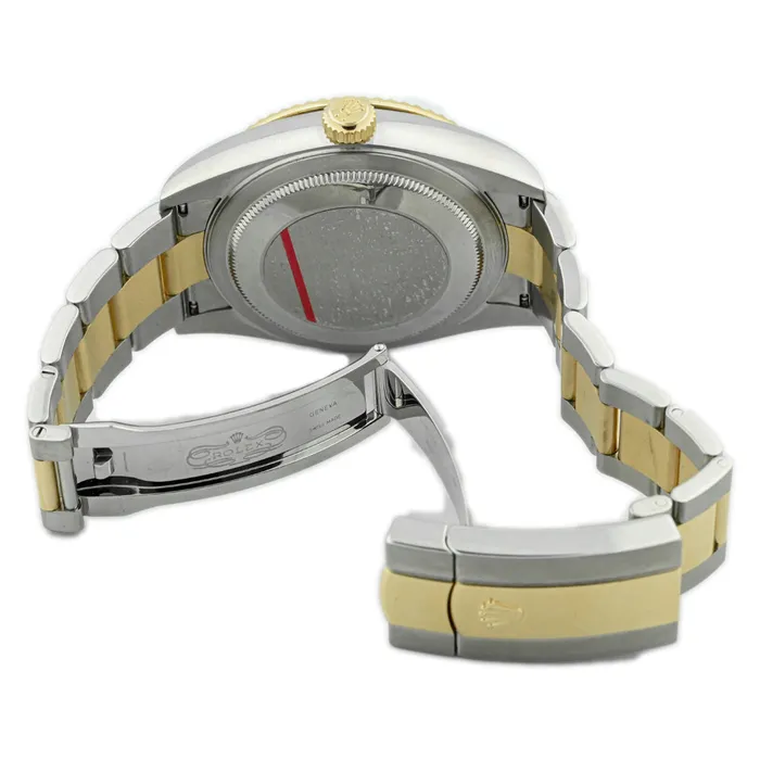 Happy Jewelers Earrings Rolex Mens SkyDweller 18K Yellow Gold Steel 42mm Black Stick Dial Watch Reference 326933