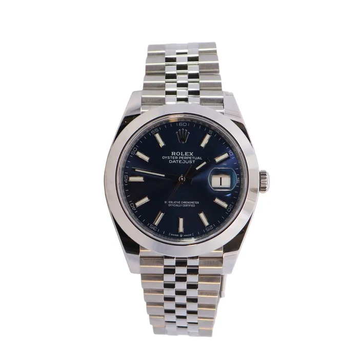 Happy Jewelers Rolex Datejust Stainless Steel 41mm Blue Stick Dial Watch Reference 126300 Watches Happy Jewelers Rolex Datejust Stainless Steel 41mm Blue Stick Dial Watch Reference 126300 Watches