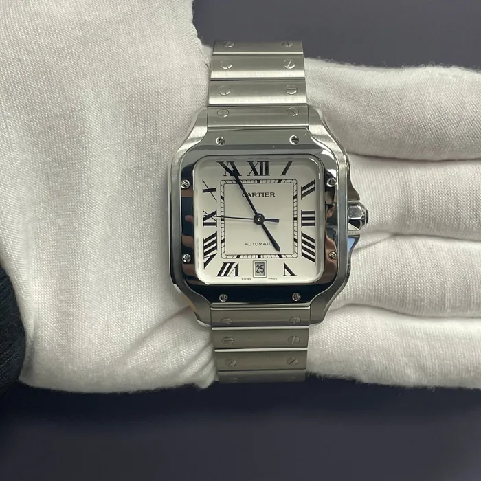 Happy Jewelers Watches Cartier Santos 40mm White Dial Watch Ref WSSA0018 Happy Jewelers Watches Cartier Santos 40mm White Dial Watch Ref WSSA0018