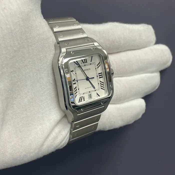 Happy Jewelers Watches Cartier Santos 40mm White Dial Watch Ref WSSA0018 Happy Jewelers Watches Cartier Santos 40mm White Dial Watch Ref WSSA0018