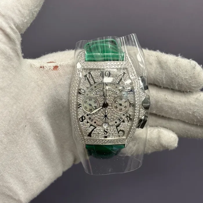 Happy Jewelers Watches Franck Muller Cintree 41mm Pave Dial Watch Ref 8080 CC AT MAR D6 CD Happy Jewelers Watches Franck Muller Cintree 41mm Pave Dial Watch Ref 8080 CC AT MAR D6 CD