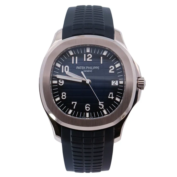 Happy Jewelers Watches Patek Philippe Aquanaut White Gold 422mm Blue Arabic Dial Watch Reference 5168G001 Happy Jewelers Watches Patek Philippe Aquanaut White Gold 422mm Blue Arabic Dial Watch Reference 5168G001