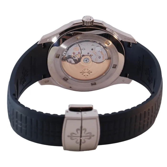 Happy Jewelers Watches Patek Philippe Aquanaut White Gold 422mm Blue Arabic Dial Watch Reference 5168G001