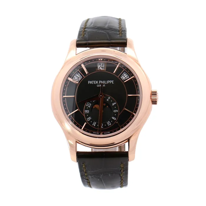 Happy Jewelers Watches Patek Philippe Complications Rose Gold 40mm Olive Stick Dial Watch Reference 5205R011 Happy Jewelers Watches Patek Philippe Complications Rose Gold 40mm Olive Stick Dial Watch Reference 5205R011