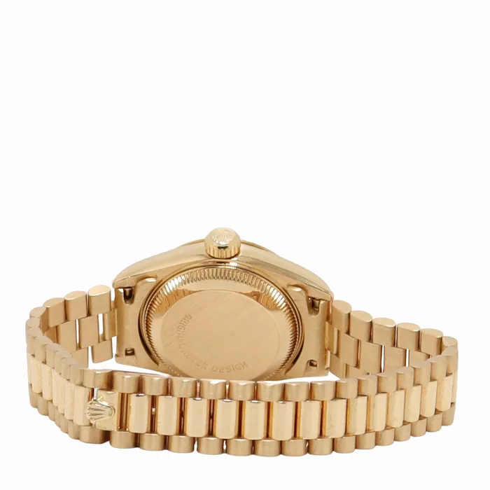 Happy Jewelers Watches Rolex Datejust 26 Yellow Gold Champagne Diamond Dial Watch Reference 69178