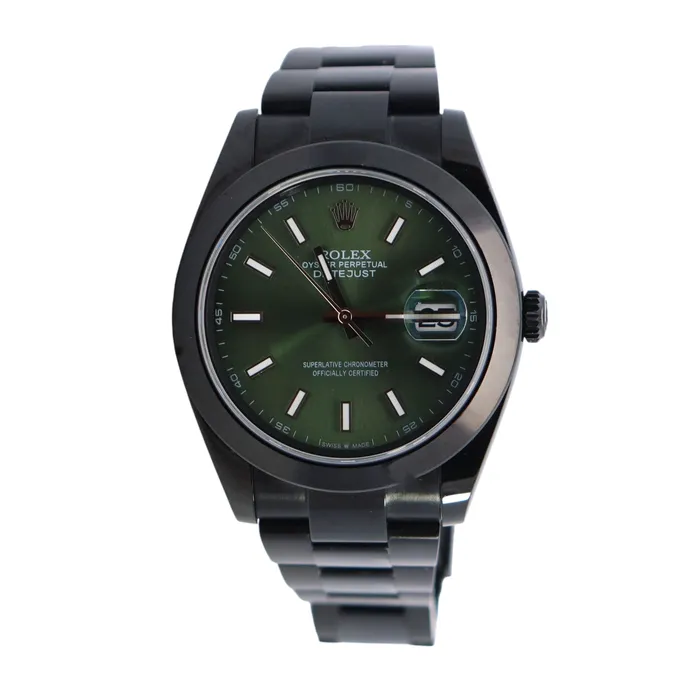 Happy Jewelers Watches Rolex Datejust 41mm Olive Dial Watch Ref 126300