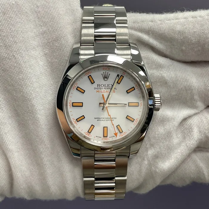 Happy Jewelers Watches Rolex Milgauss 40mm White Dial Watch Ref 116400 Happy Jewelers Watches Rolex Milgauss 40mm White Dial Watch Ref 116400