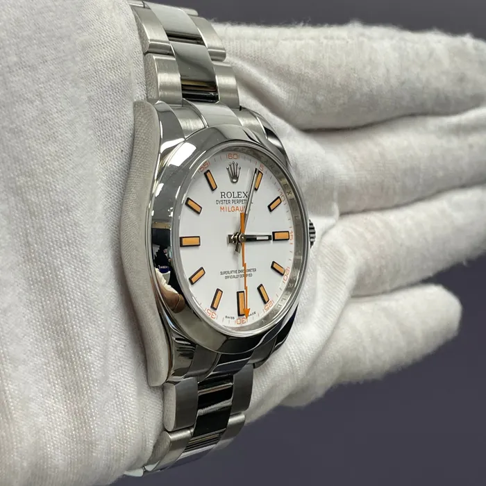Happy Jewelers Watches Rolex Milgauss 40mm White Dial Watch Ref 116400 Happy Jewelers Watches Rolex Milgauss 40mm White Dial Watch Ref 116400
