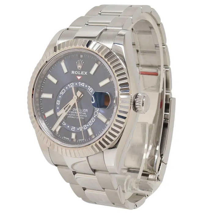 Happy Jewelers Watches Rolex SkyDweller 42mm Stainless Steel Blue Stick Dial Watch Reference 326934