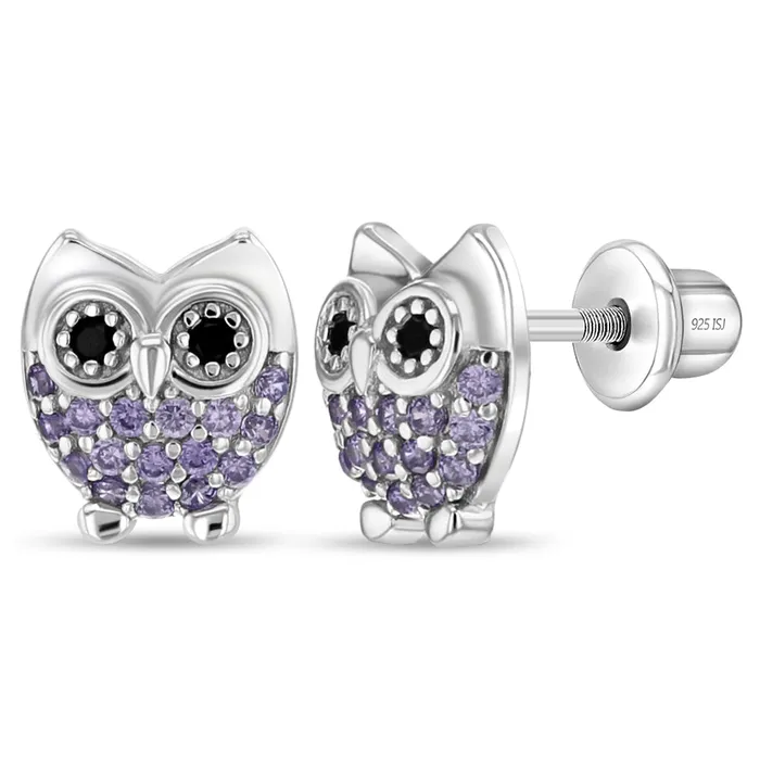 Hoot CZ Owl Baby Toddler Kids Earrings Screw Back Sterling Silver Kids Screw Back Earrings Earrings Hoot CZ Owl Baby Toddler Kids Earrings Screw Back Sterling Silver Kids Screw Back Earrings Earrings