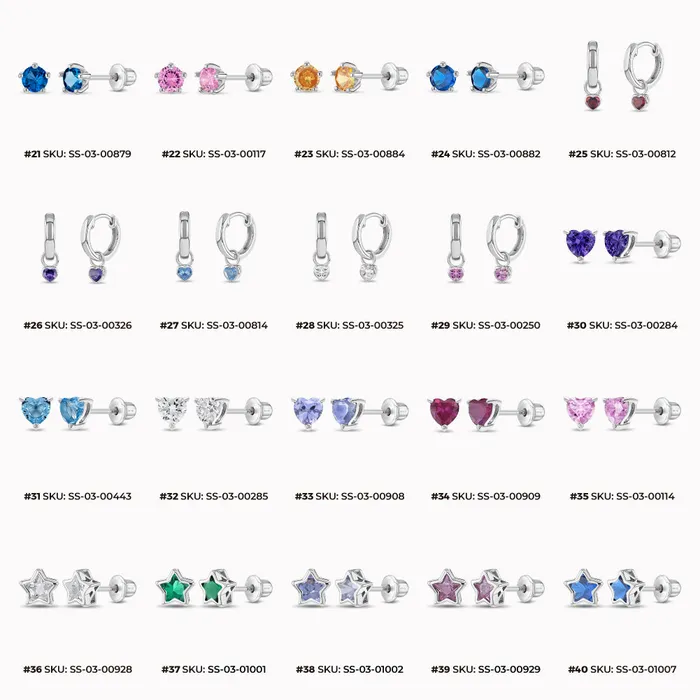 Jewelry Kits In Season Jewelry Best Selling 925 Sterling Silver Birthstone Earrings Bundle 40 Pieces Earrings