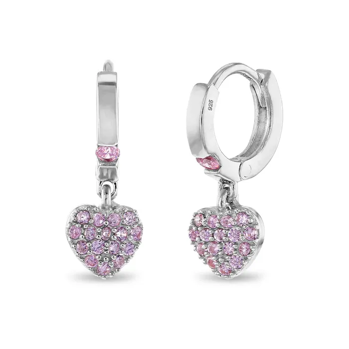 Kids Hoop Earrings Earrings Pave Puffed Heart 8mm Kids Childrens Girls Earrings HoopHuggie Safety Latch Sterling Silver Kids Hoop Earrings Earrings Pave Puffed Heart 8mm Kids Childrens Girls Earrings HoopHuggie Safety Latch Sterling Silver