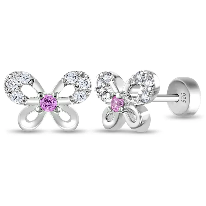 Kids Stud Earrings Earrings Jeweled Petite Butterfly Baby Toddler Kids Earrings Safety Push Back Sterling Silver Kids Stud Earrings Earrings Jeweled Petite Butterfly Baby Toddler Kids Earrings Safety Push Back Sterling Silver