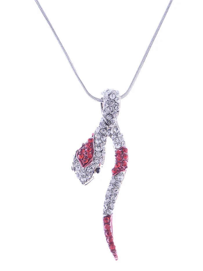 Necklaces Alilang Ruby Snake Serpent Hanging Pendant Necklace