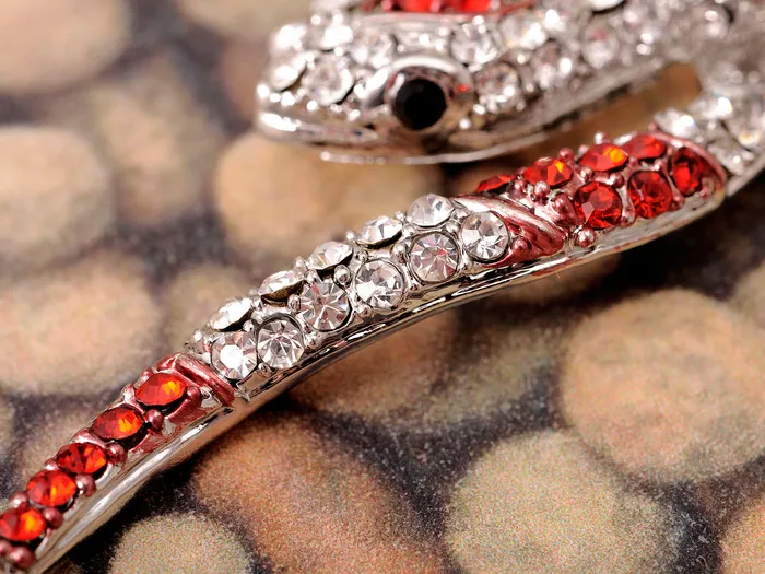 Necklaces Alilang Ruby Snake Serpent Hanging Pendant Necklace