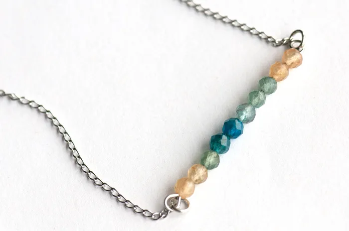 Necklaces Fierce Lynx Designs Banded Apatite Bar Necklace