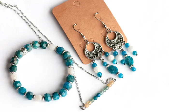 Necklaces Fierce Lynx Designs Banded Apatite Bar Necklace
