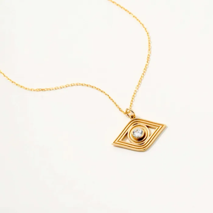 Necklaces Gelin Diamond BezelSet Evil Eye Necklace
