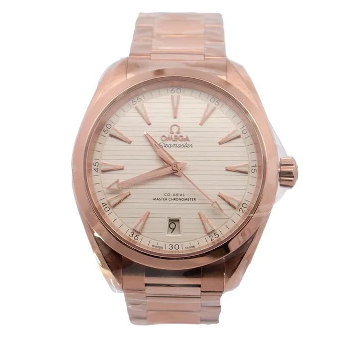 Omega Seamaster Aqua Terra Rose Gold 41mm White Stick Dial Watch Reference 22050412102001 Happy Jewelers Watches Omega Seamaster Aqua Terra Rose Gold 41mm White Stick Dial Watch Reference 22050412102001 Happy Jewelers Watches