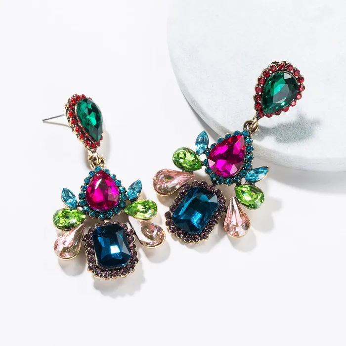 Refined by AnnaKaci Beautiful Dangle Geometric Shaped Crystals Earrings Earrings Refined by AnnaKaci Beautiful Dangle Geometric Shaped Crystals Earrings Earrings