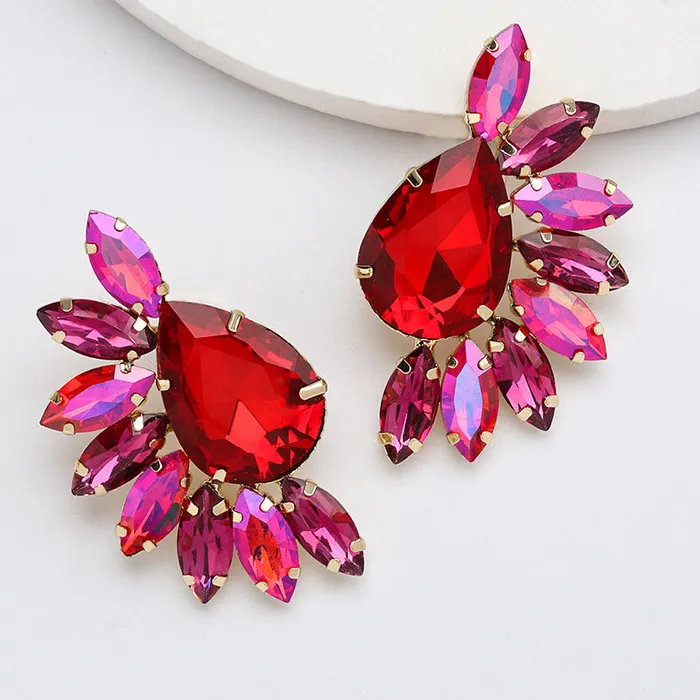 Refined by AnnaKaci Earrings Elegant Round Flower Crystal Earring Refined by AnnaKaci Earrings Elegant Round Flower Crystal Earring
