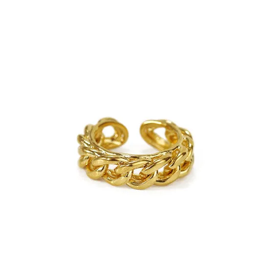 Rings Refined by AnnaKaci Thick Chain Adjustable Ring