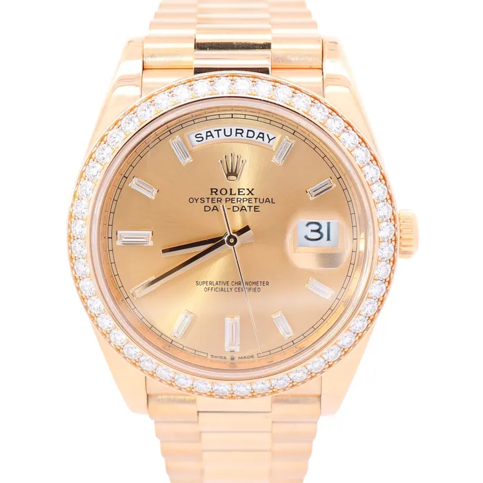 Rolex DayDate 40mm Champagne Dial Watch Ref 228348RBR Happy Jewelers Watches Rolex DayDate 40mm Champagne Dial Watch Ref 228348RBR Happy Jewelers Watches