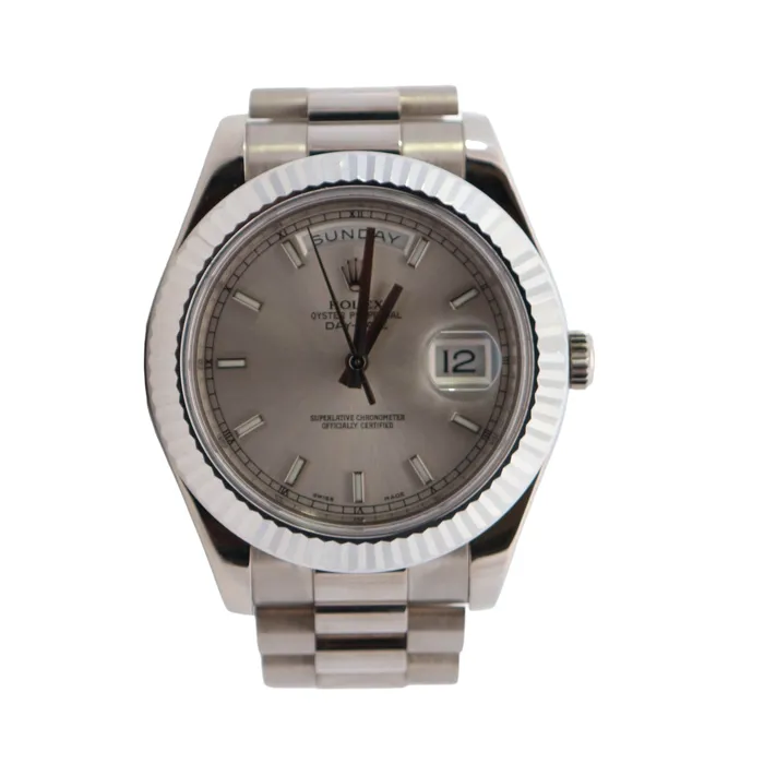 Rolex DayDate II 41mm Silver Dial Watch Ref 218239 Happy Jewelers Watches Rolex DayDate II 41mm Silver Dial Watch Ref 218239 Happy Jewelers Watches