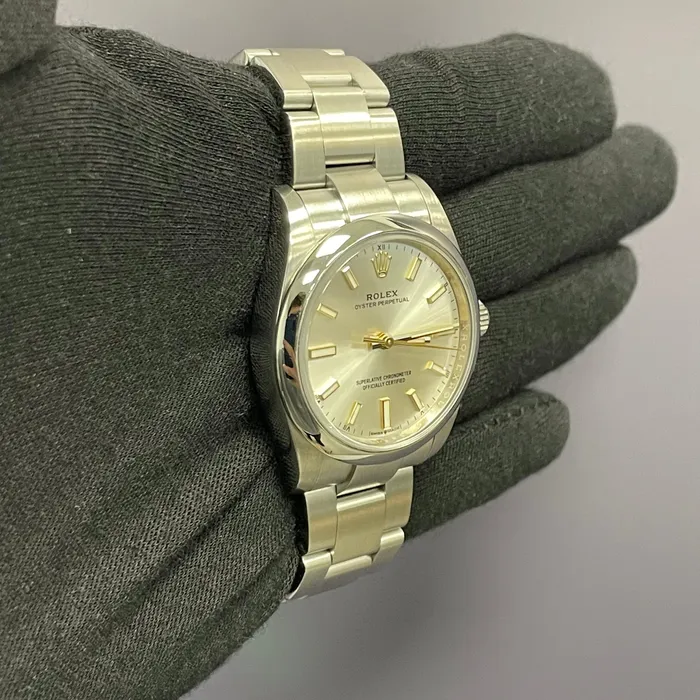 Rolex Oyster Perpetual 34mm Silver Dial Watch Ref 124200 Happy Jewelers Watches Rolex Oyster Perpetual 34mm Silver Dial Watch Ref 124200 Happy Jewelers Watches