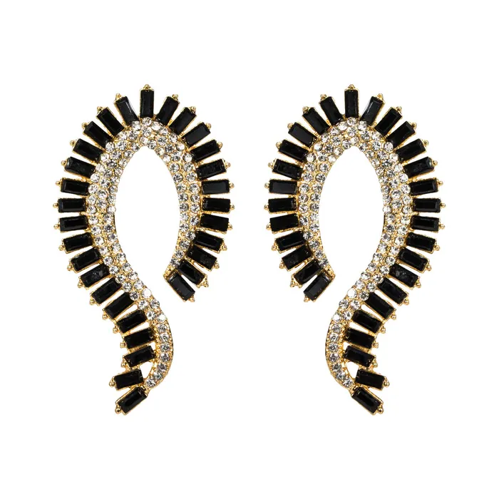 Round Beautiful Rectangular Crystals Ear Cuff Earrings Refined by AnnaKaci Earrings Round Beautiful Rectangular Crystals Ear Cuff Earrings Refined by AnnaKaci Earrings