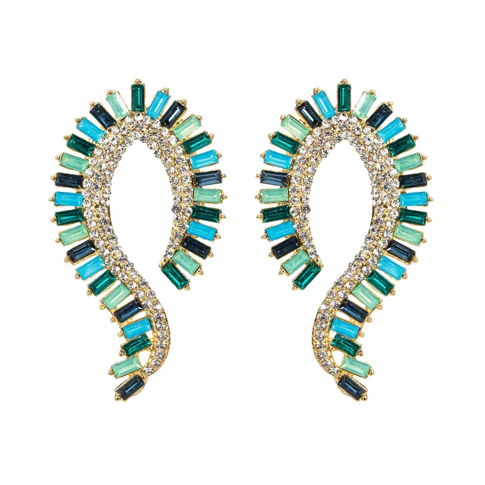 Round Beautiful Rectangular Crystals Ear Cuff Earrings Refined by AnnaKaci Earrings Round Beautiful Rectangular Crystals Ear Cuff Earrings Refined by AnnaKaci Earrings