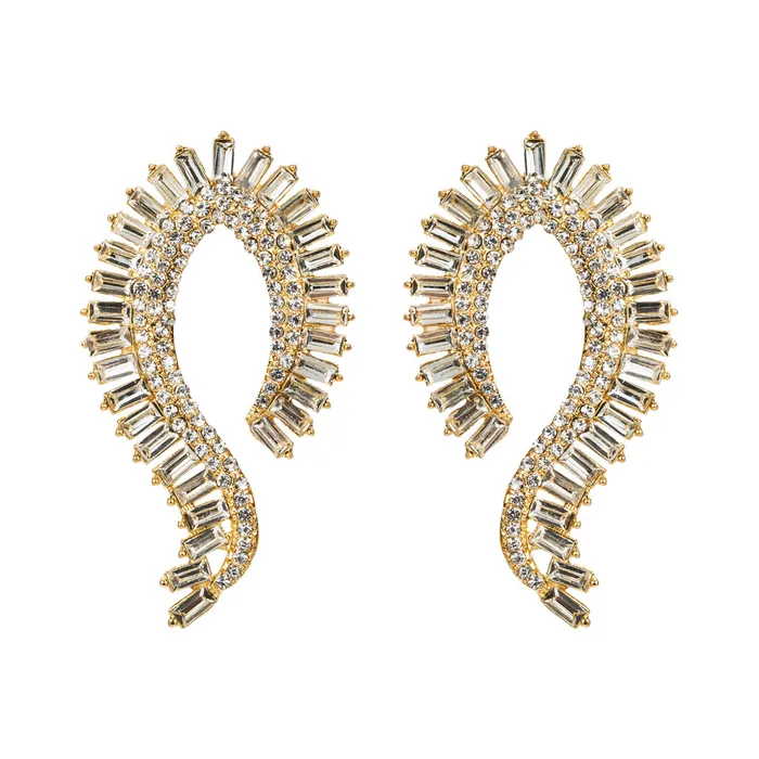 Round Beautiful Rectangular Crystals Ear Cuff Earrings Refined by AnnaKaci Earrings Round Beautiful Rectangular Crystals Ear Cuff Earrings Refined by AnnaKaci Earrings