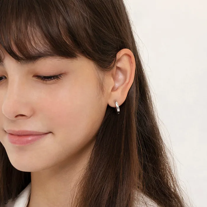 Rounded 25mm Polished 812mm Baby Toddler Kids Earrings HoopHuggie Sterling Silver Kids Hoop Earrings Earrings