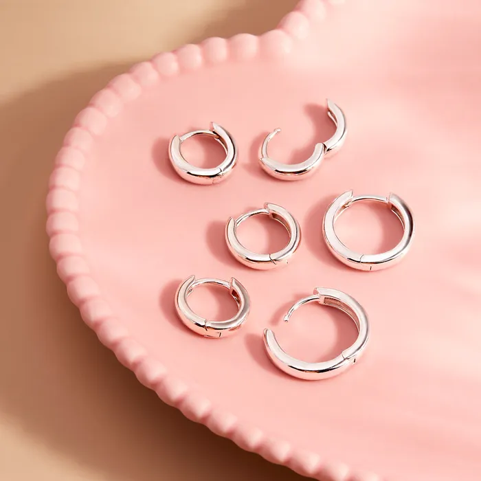 Rounded 25mm Polished 812mm Baby Toddler Kids Earrings HoopHuggie Sterling Silver Kids Hoop Earrings Earrings