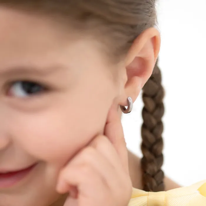 Rounded 25mm Polished 812mm Baby Toddler Kids Earrings HoopHuggie Sterling Silver Kids Hoop Earrings Earrings