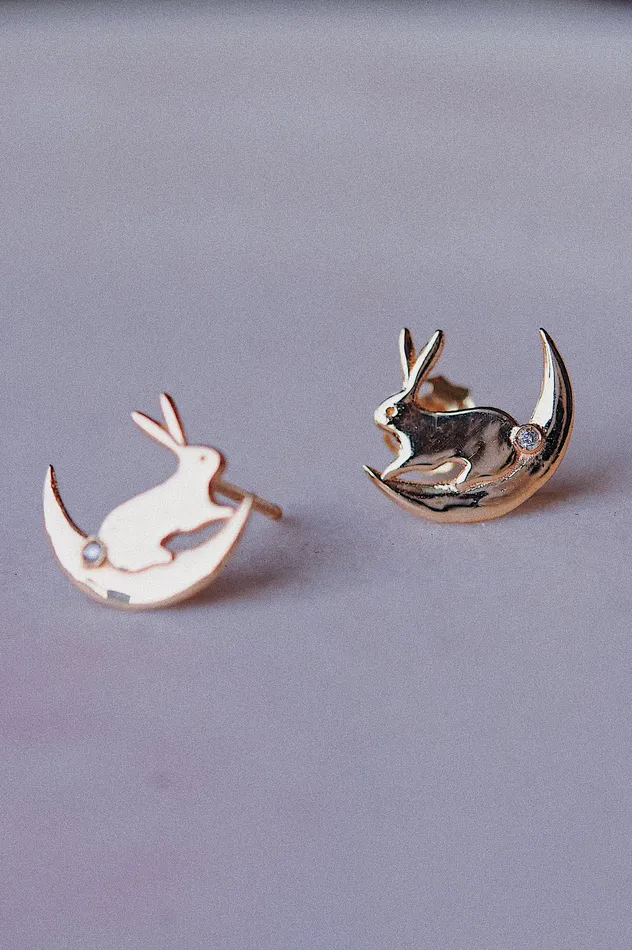 Sofia Zakia Moon Bunny Earring READYTOSHIP Earrings