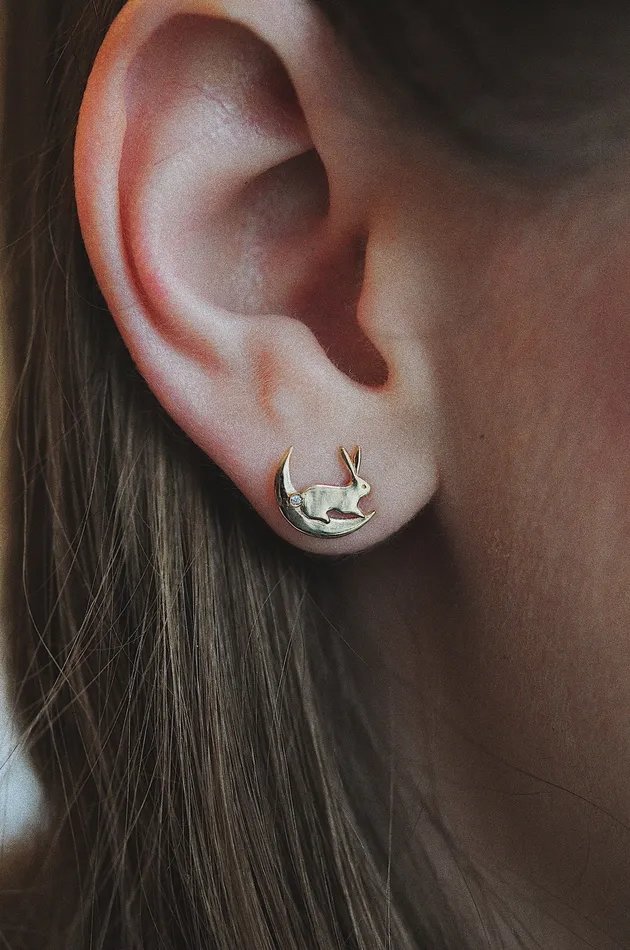 Sofia Zakia Moon Bunny Earring READYTOSHIP Earrings