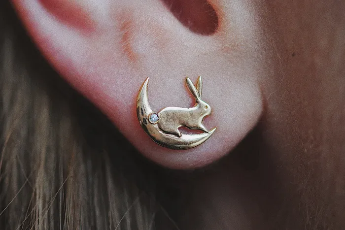 Sofia Zakia Moon Bunny Earring READYTOSHIP Earrings