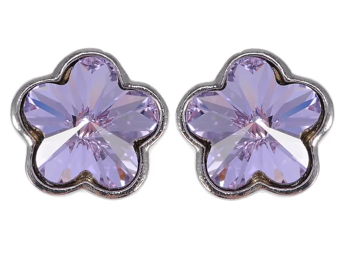 Swarovski Crystal Element Silver Violet Purple Floral Flower Stud Earrings Alilang Earrings Swarovski Crystal Element Silver Violet Purple Floral Flower Stud Earrings Alilang Earrings